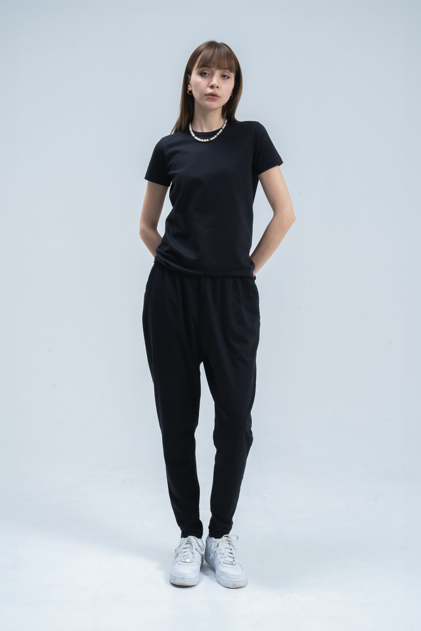 C01L(Women) | Crew Neck | Short Sleeve (Black)