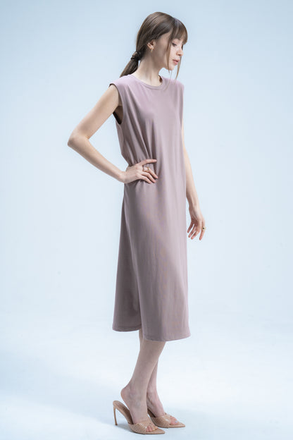 OP02(Women) | Crew Neck Dress | Sleeveless (Grege)