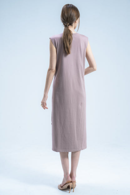 OP02(Women) | Crew Neck Dress | Sleeveless (Grege)